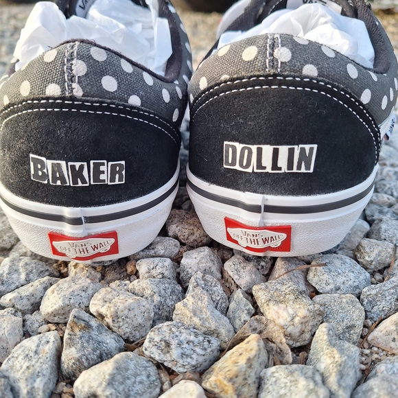 Vans Men's Black and White Polka Dot Shoes Baker Dollin 12 - Picture 2 of 14